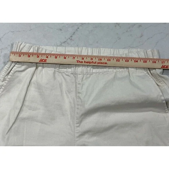 J Crew Womens Sz L Astrid Wide Leg Chino Pull On Pant in Natural Ivory Pockets - Picture 7 of 12